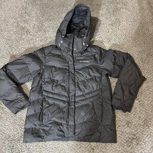 Columbia Jacket Womens Small Gray Hooded Puffer Quilted Insulated Winter Coat